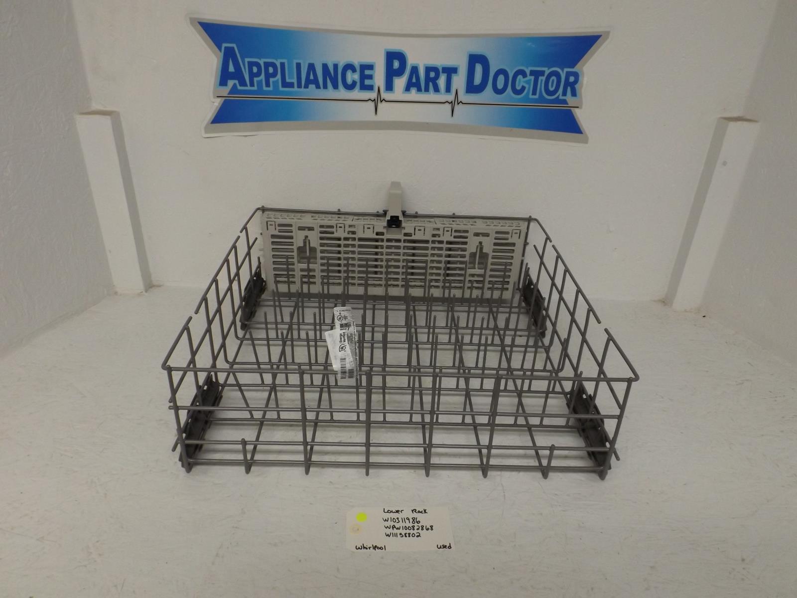 Whirlpool Dishwasher W10311986 WPW10082868 W11158802 Lower Rack Used Whirlpool Dishwasher W10311986 WPW10082868 W11158802 Lower Rack Used